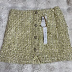 House of Harlow 1960 Gold Tweed Mini Skirt Size Small